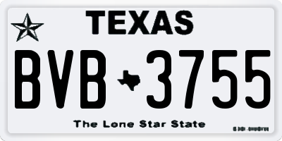 TX license plate BVB3755