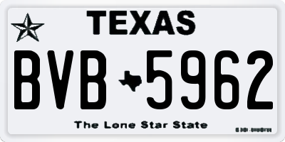 TX license plate BVB5962