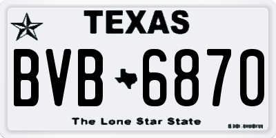 TX license plate BVB6870
