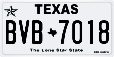 TX license plate BVB7018