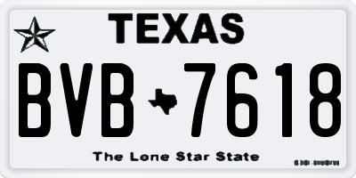 TX license plate BVB7618