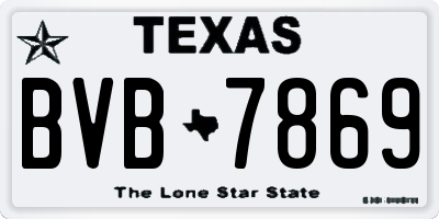 TX license plate BVB7869