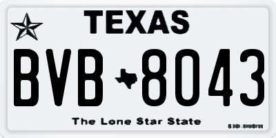 TX license plate BVB8043