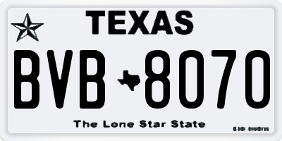 TX license plate BVB8070