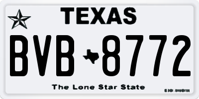 TX license plate BVB8772
