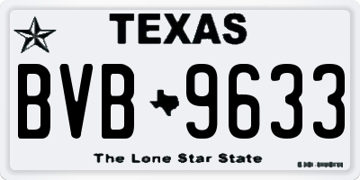 TX license plate BVB9633