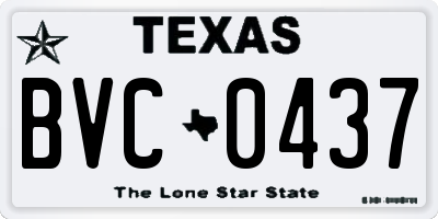 TX license plate BVC0437