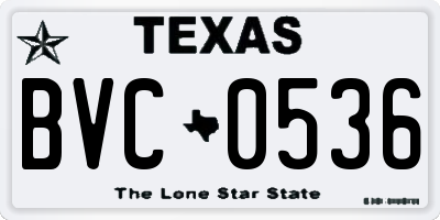 TX license plate BVC0536