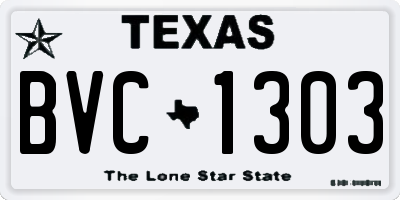 TX license plate BVC1303