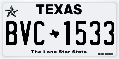 TX license plate BVC1533