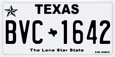 TX license plate BVC1642