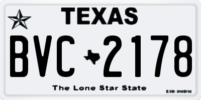 TX license plate BVC2178