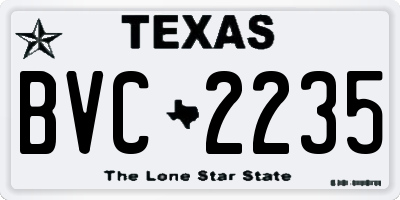 TX license plate BVC2235