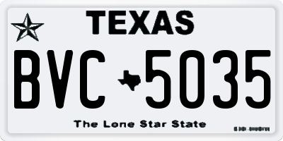 TX license plate BVC5035