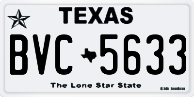 TX license plate BVC5633