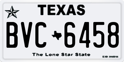 TX license plate BVC6458