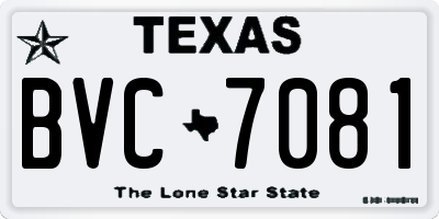 TX license plate BVC7081