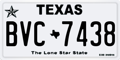 TX license plate BVC7438