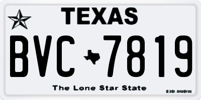 TX license plate BVC7819