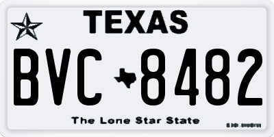 TX license plate BVC8482