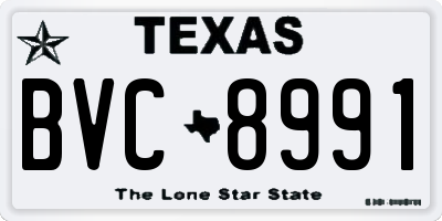 TX license plate BVC8991