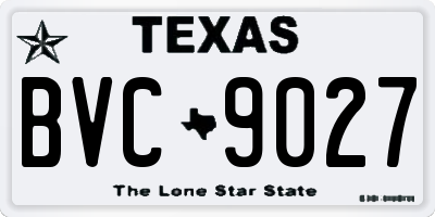 TX license plate BVC9027
