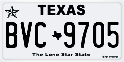 TX license plate BVC9705