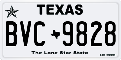 TX license plate BVC9828