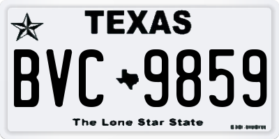 TX license plate BVC9859