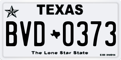 TX license plate BVD0373