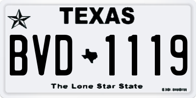 TX license plate BVD1119
