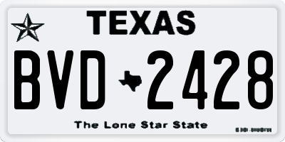 TX license plate BVD2428