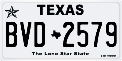 TX license plate BVD2579