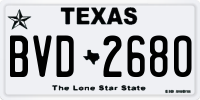 TX license plate BVD2680