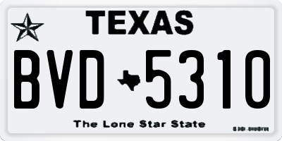 TX license plate BVD5310