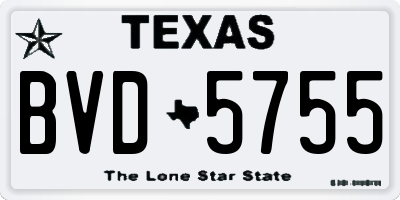 TX license plate BVD5755