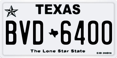TX license plate BVD6400