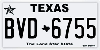 TX license plate BVD6755