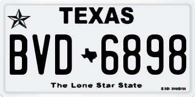 TX license plate BVD6898