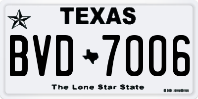 TX license plate BVD7006