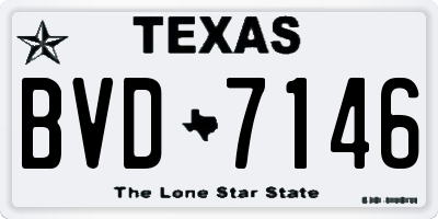 TX license plate BVD7146