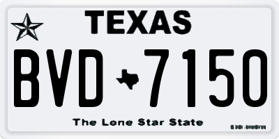 TX license plate BVD7150