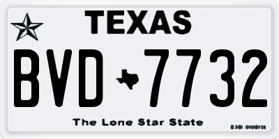 TX license plate BVD7732