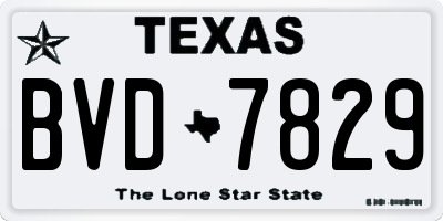 TX license plate BVD7829
