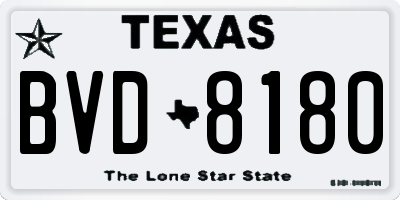 TX license plate BVD8180