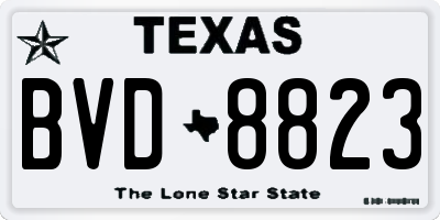 TX license plate BVD8823