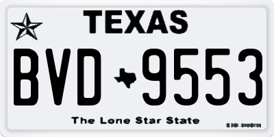 TX license plate BVD9553