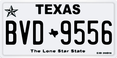 TX license plate BVD9556