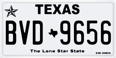 TX license plate BVD9656
