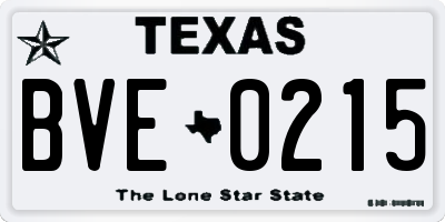 TX license plate BVE0215